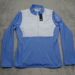Straight Down Sweater Womens Large Blue 1/2 Zip Pockets PGA‎ Golf NWT